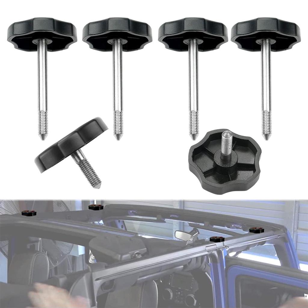 Window Surround Knobs Compatible For JK 6EA 4 Door 2007-2018 (4 Long +2 Short) Replacement Easy To Install Part Supplies