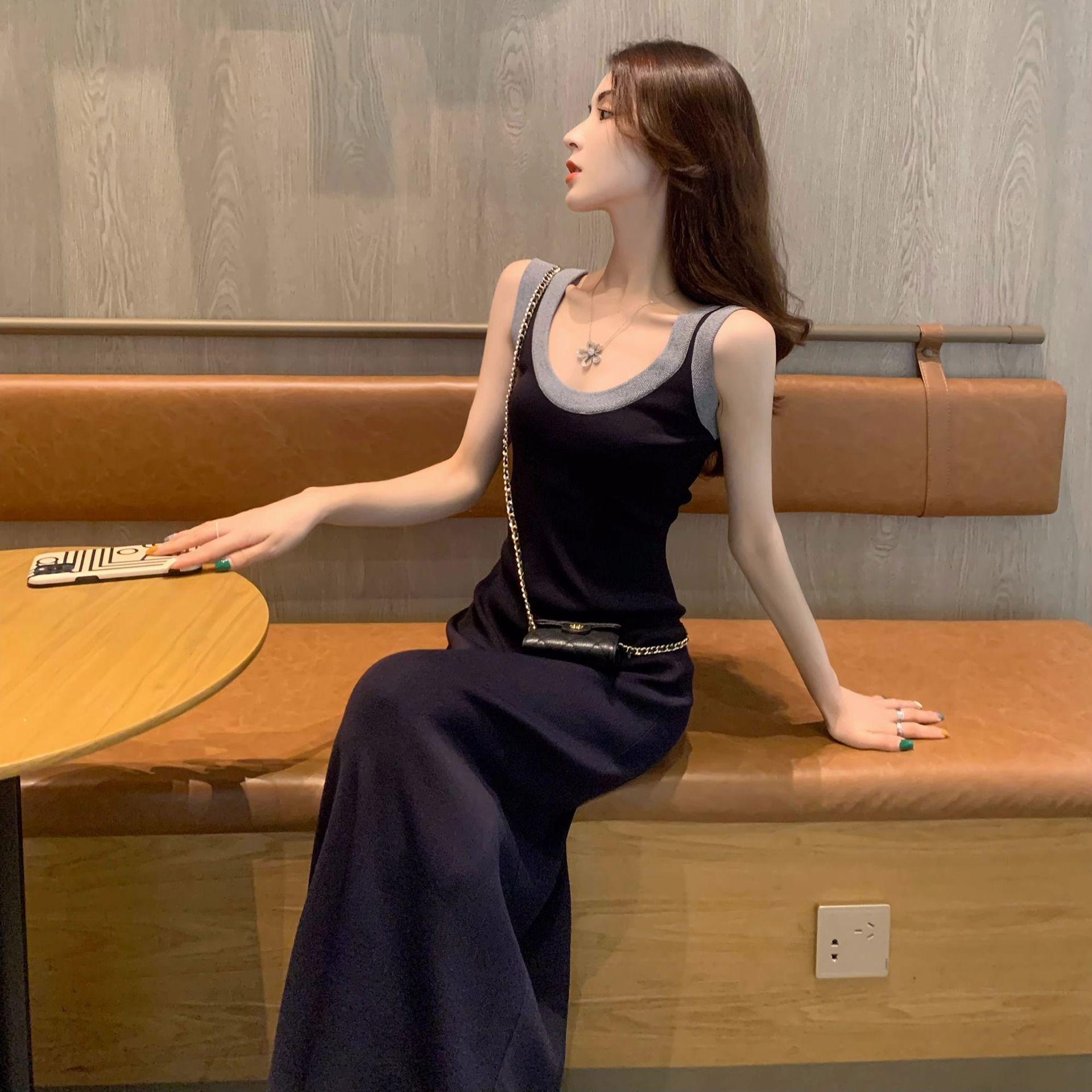 

Женское вязаное приталенное платье-жилет во французском стиле - Летний длинный дизайн One size [Recommended for under 125 kg]