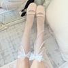 Retro Pearl Bow Japanese Jk With Small Leather Shoes Women Loli Fishing Net Calf Socks Small Knee Socks
