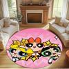 The Powerpuff Girls Print Round Rug, Washable Floor Carpet, For Entryway Dorm Laundry Room Office Study, Home Decor Birthday Christmas Gift
