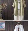 Women's 2024 Retro Embroidered Cotton Linen Stand Collar Mid-Length Shirt-Coat