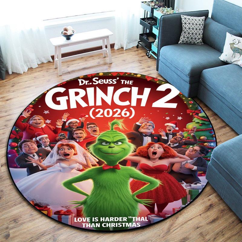 American Christmas Comedy How the Grinch Stole Christmas carpet Household goods decoration anti slip home table and chair mat aisle door mat carpet 5