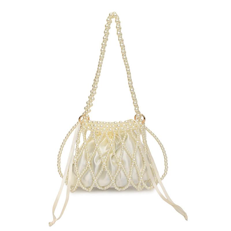 Wind Trend Pearl Crossbody Bag With Bead Embellishments For Daily Use