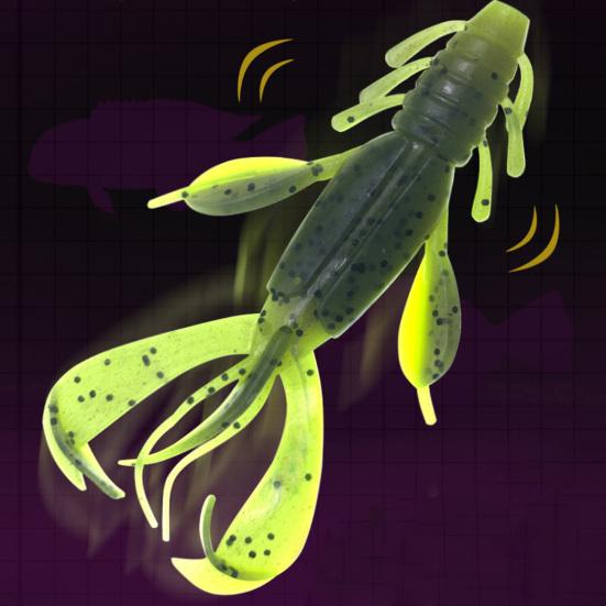 1/4Pcs 10.5g/10cm Soft Crayfish Lure Artificial Swimbait Reusable Bionic Simulation Lobster Fake Shrimp Bait Freshwater Saltwater Trout Bass Fishing