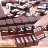 Portable Travel Mini Mahjong Set with Hand-Rubbed Tiles and Box for Home and Party Use