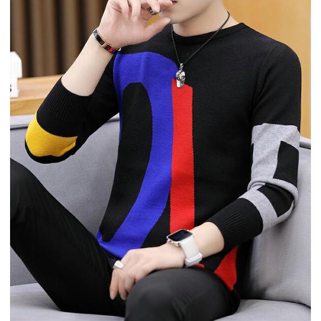 WTEMPO Sweater Mens Pullovers Slim Fit Jumpers Knitwear Warm Autumn Casual  Clothing Male