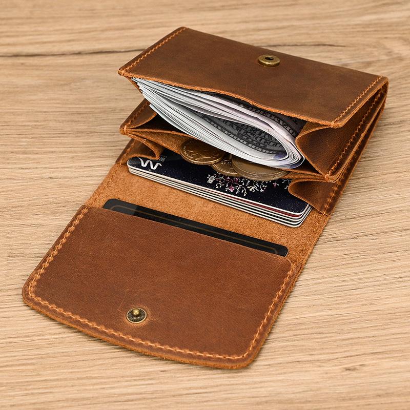 2026 New Design Little Coin Purse For Men Women Card Cash Coins Short Wallet Genuine Leather Clip Purse Female Male Wallets