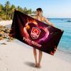 Nottingham Forest Custom Beach Towel, Personalized Name Text Print, Football Logo Soft Quick‑Dry Towel Holiday Gift