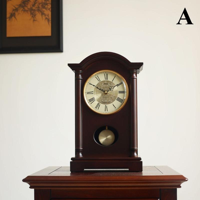 

Solid Wood Desk Clock Silent Swing Table Clock Retro Creative Household Desktop Clocks Living Rooms Decoration Accessories