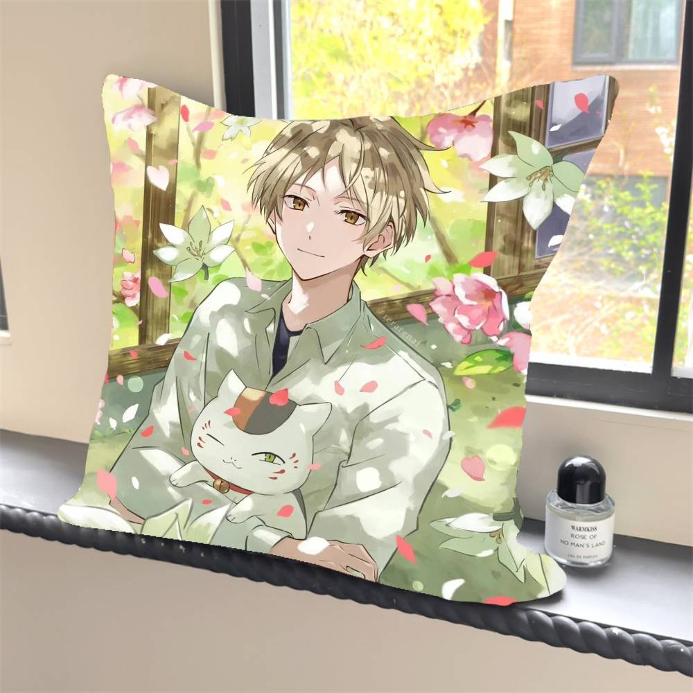 

1PC Anime N-Natsumes Book Of Friends Pillow Case Square Bedroom Sofa Leisure Comfort Cushion Car Home Decoration 12x12Inch