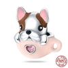 Fit Charms Fororiginal Bracelets Animal Series Flower Rabbit Holding Heart 100%Copper Jewelry Making For Women Gift