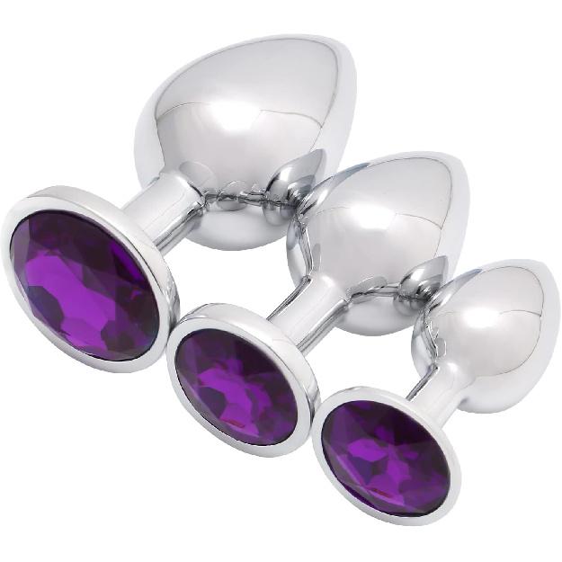 Akstore 3 Luxury jewelry design fetish butt plug(Pink)
