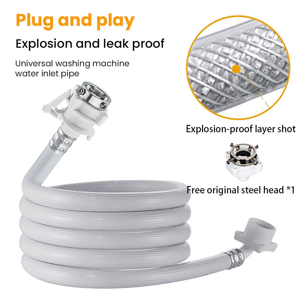 2M Washing Machine Water Inlet Pipe Washing Machine Pipe For Filling Water Washing Machine Hose Portable Water Inlet Connection