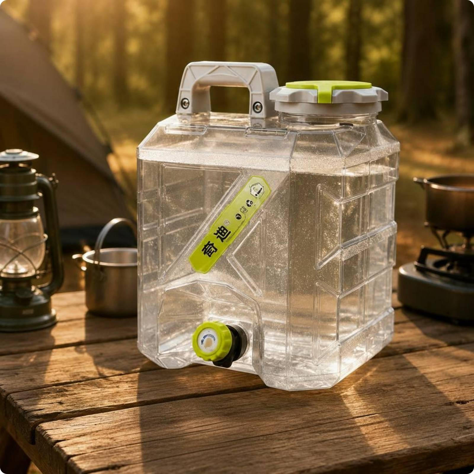 Camping Water Bucket Handheld Car for Campers, Outdoor Clear 10L Clear 10L