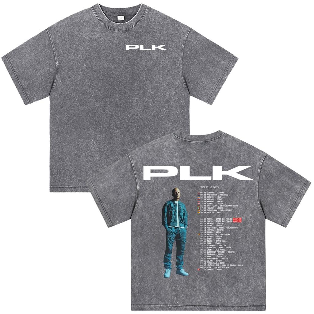 Rapper Plk Portrait Graphic Vintage Washed T-shirts Men Women Clothing Fashion Casual Oversized Short Sleeves T Shirt Streetwear