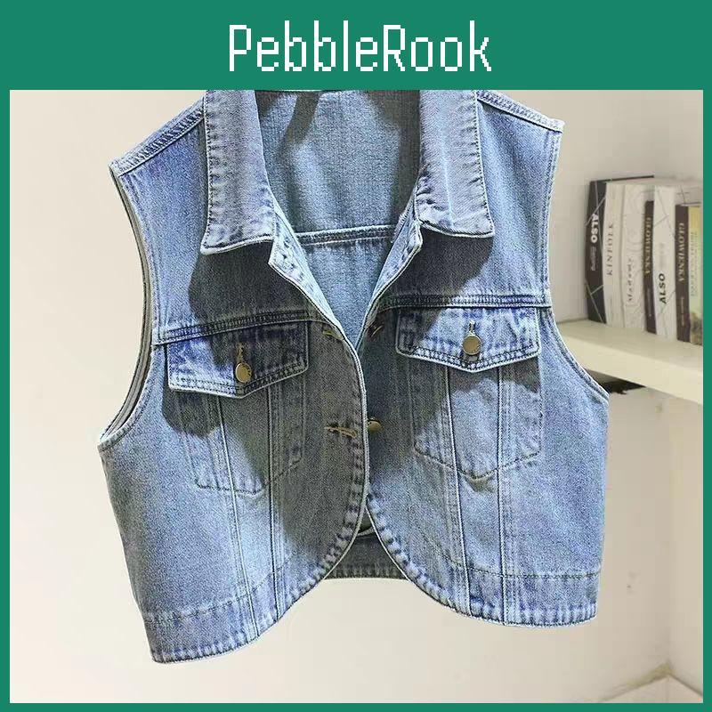 Schmale ärmellose Jeansjacke Westen Lässige Oberteile Einreihig Damen Jeansjacke Weste Kurze Oberbekleidung