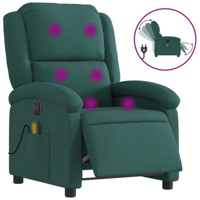 VidaXL Fauteuil de Massage Inclinable Électrique, Chaise de Relaxation avec Dossier et Repose-pied Réglables, Siège de 3204158