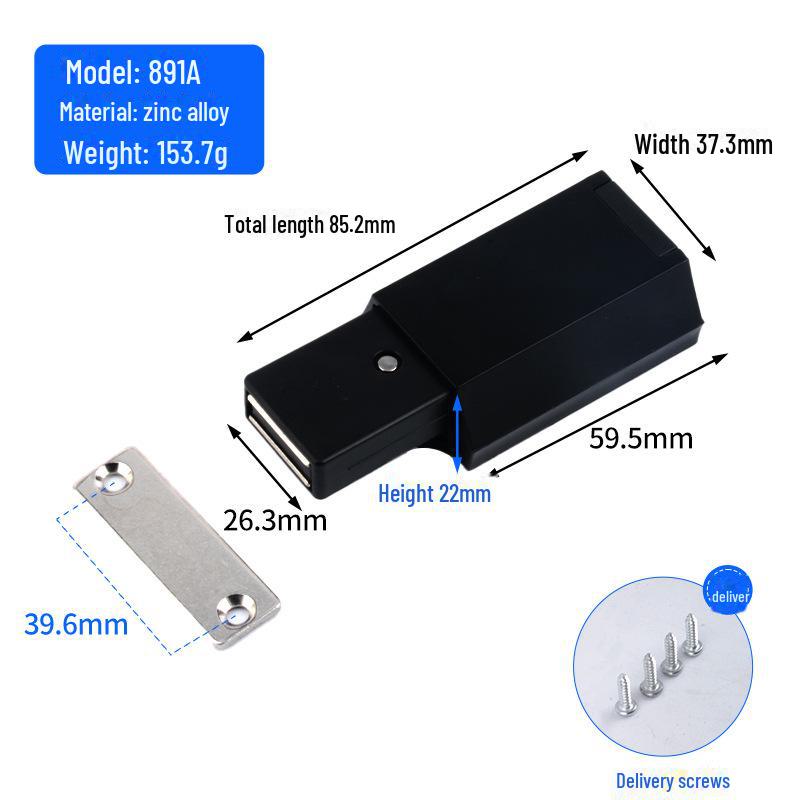 Push-to-Open Cabinet Door Rebounder: Handle-Free, Invisible Self-Bounce Accessory for Wardrobe and Cabinets