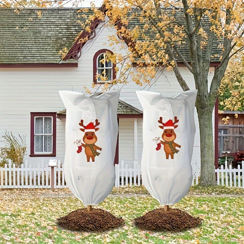 1pc Heavy Duty Winter Frost Cloth Plant Cover - Drawstring Design for Outdoor Shrubs, Fruit Trees,Ideal for Christmas Gardening