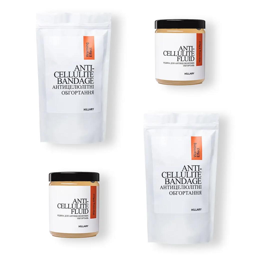 Set Anti-cellulite Wraps + Liquid with Anti-cellulite Warming Effect (12 Procedures) Hillary