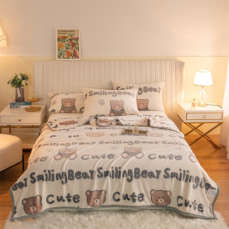 Plush Snow Fleece Blanket Summer Bedspread Flannel Throw Single Person Nap Blanket Sofa Air Conditioner Coverlet Bedding