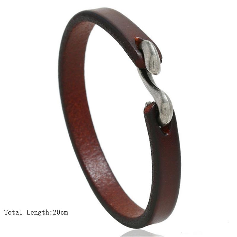 Simple Style Genuine Leather Wrap Bracelet 3 Color Antique Simple Leather Braclet For Men Wristband Jewelry pulseira masculina