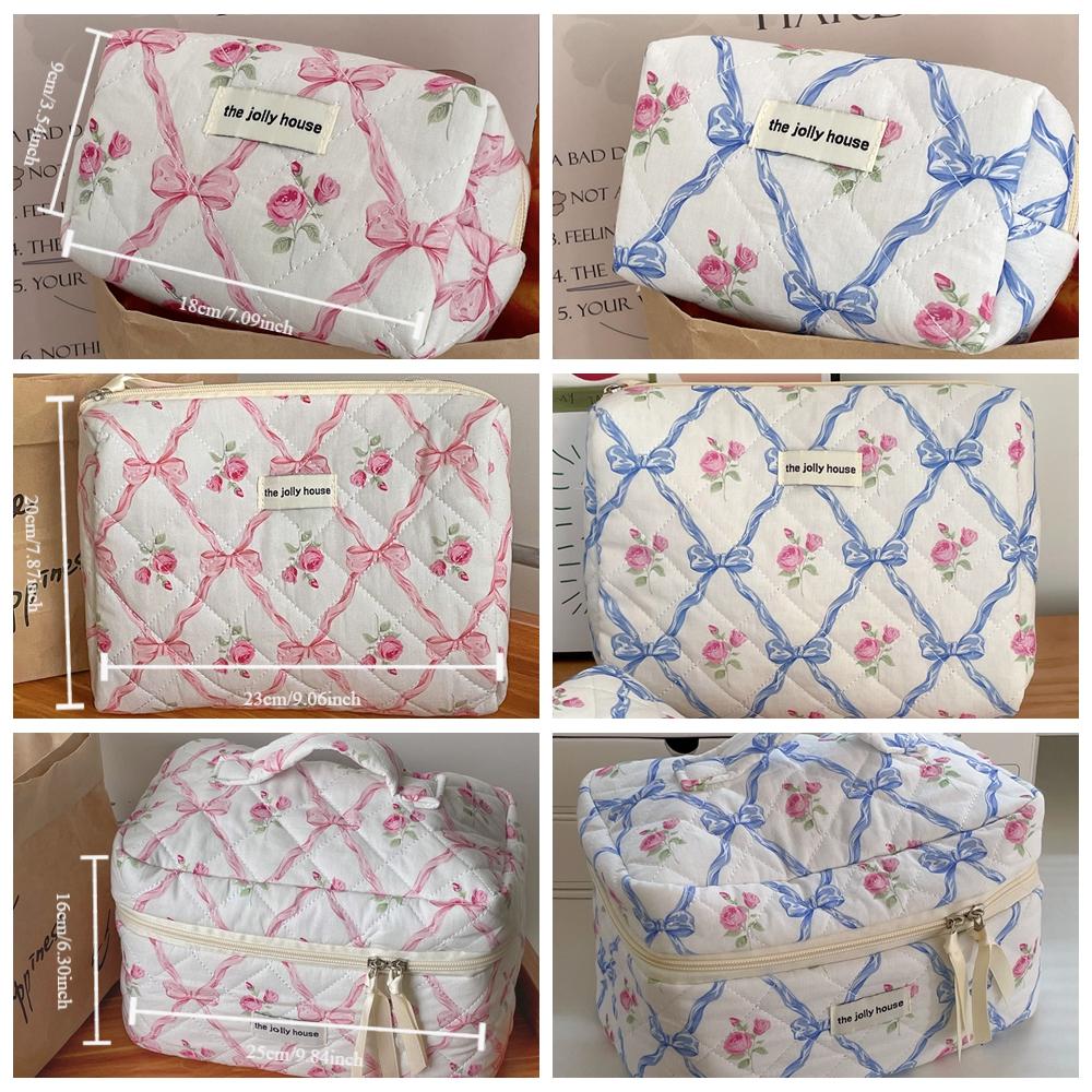 Travel Supplies Lipstick Storage Bag Bowknot Flower Coin Purse Sweet Flower Makeup Bag  Outdoor