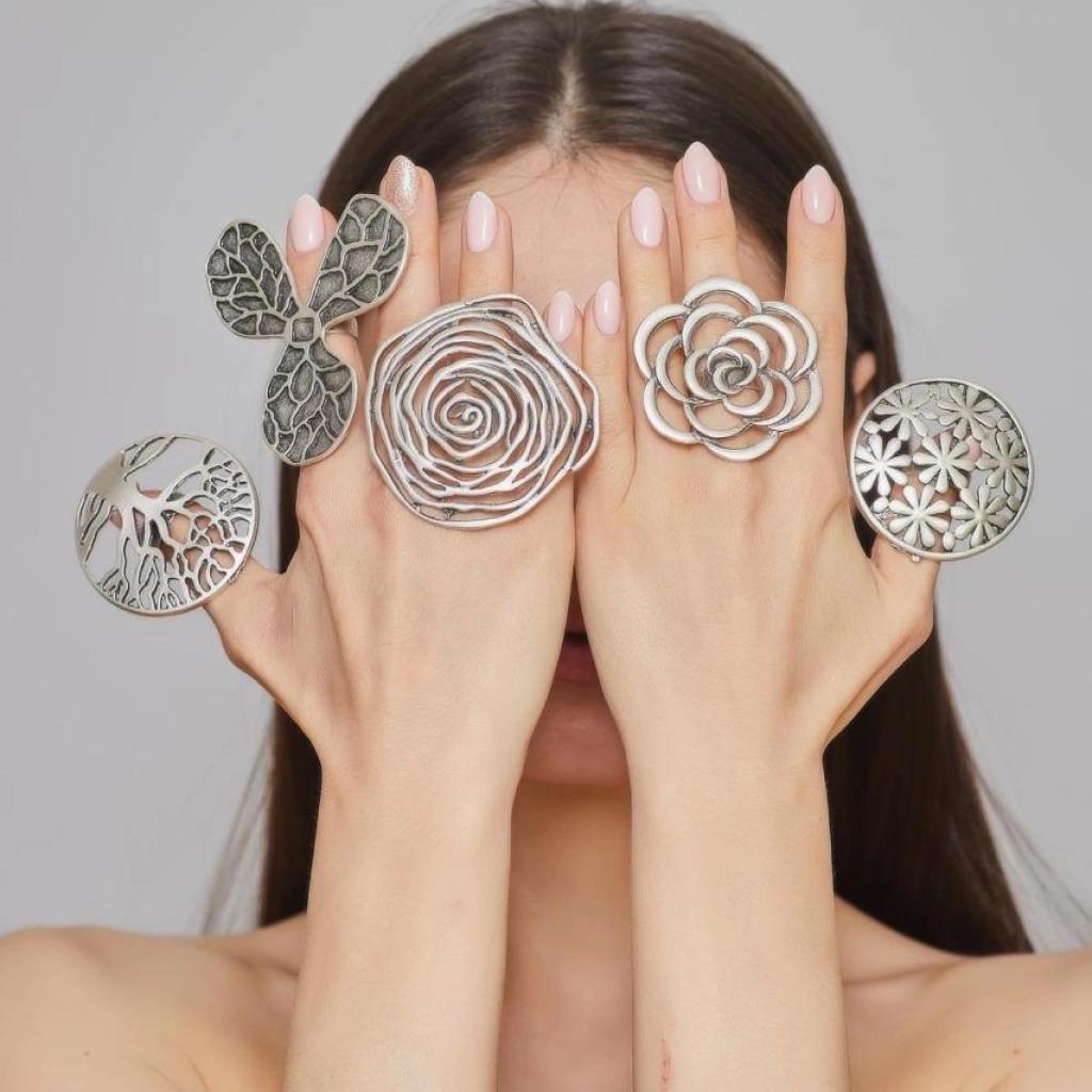 

Большие геометрические кольца для женщин, регулируемое большое кольцо, свадебные аксессуары, кольца, ювелирные изделия, модная бижутерия