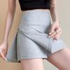 Falda pantalón de cintura alta en línea A: Falda Deportiva Mini/Midi Antiexposición, Adelgazante, para Primavera/Verano, para Mujer