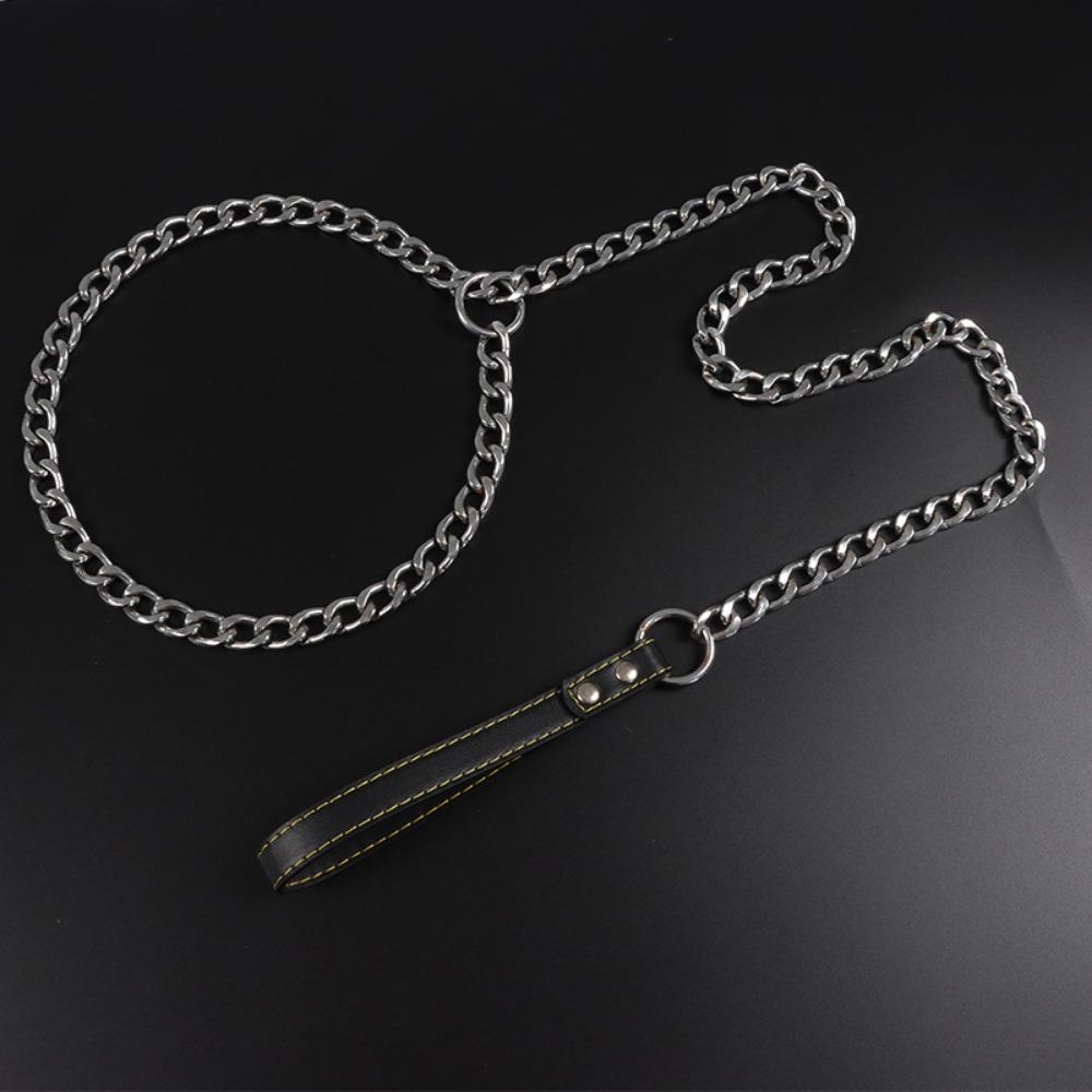 Trela para cão, trela para cão de corrente de ferro anti-mordida mais espuma anti-estrangulamento para cão pequeno, médio e grande, corrente para cão, corrente de metal para cão