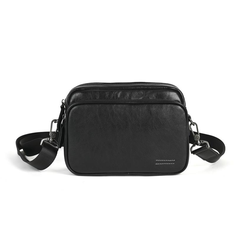 Ancient Trendy Cowhide Personality Trend Men's Backpack Commuting Shoulder Messenger Square Bag Genuine Leather Premium Messenger Bag Men's