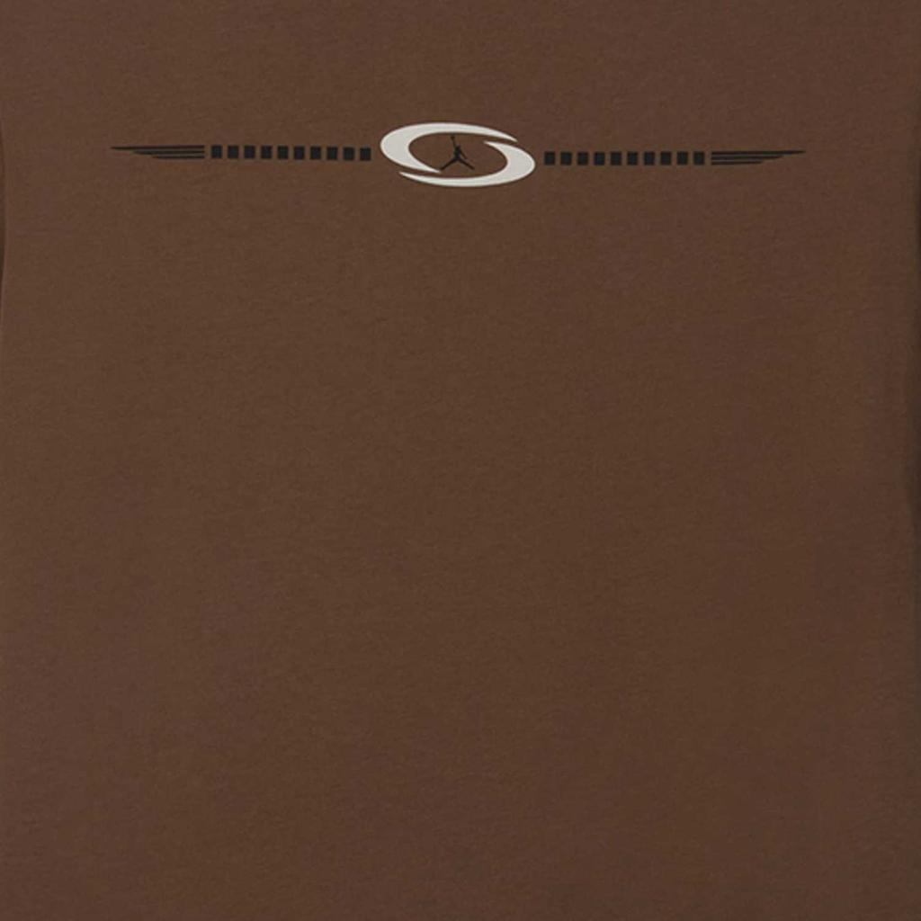 Jordan X Travis Scott Potisk loga Pánské tričko s krátkým rukávem a kulatým výstřihem Hnědá marmotová DZ5511-274