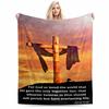 Cross with Draped Cloth Against Sunset Keep Warm Keep Warm Suitable for Living Room and Bedroom Sofas