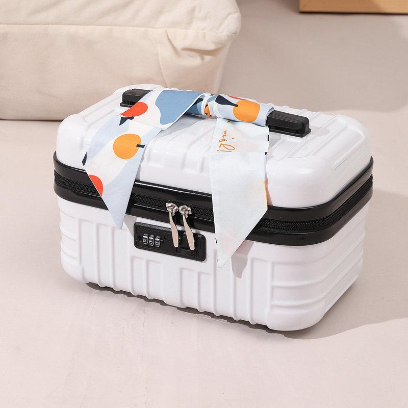 Handheld Makeup CaseWith Password Lock 16 Inch Large Capacity Portable Toolbox Lightweight Storage Small Box Leather Luggage