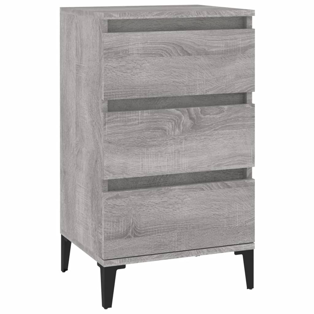 Nightstand Gray Sonoma 40 x 35 x 70 cm Engineered Wood