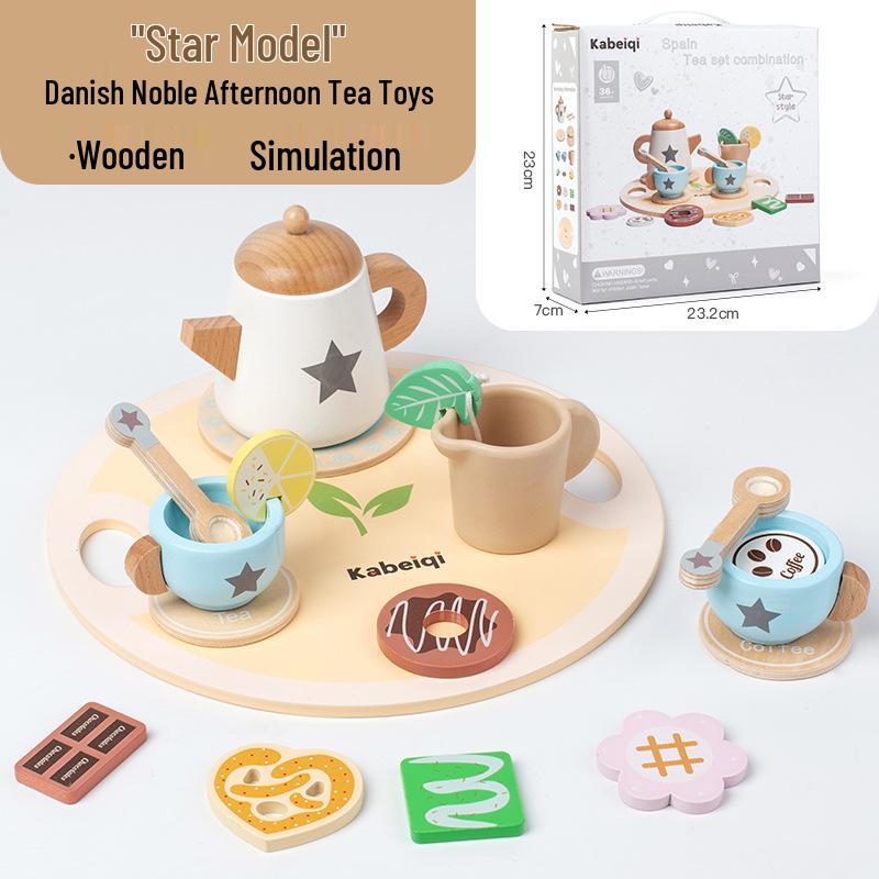 

Скандинавский игровой набор для чаепития для девочек - Игрушечный чайник и чайный сервиз, Идеально подходит для послеобеденного чая, Детский сад и подарок на день рождения