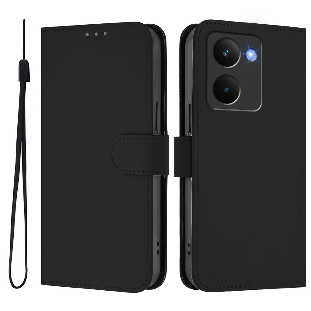 Husă pentru Realme P3 Ultra 5G, Culoare Solidă, Tip Portofel, din Piele, Acoperire Telefon cu Curea