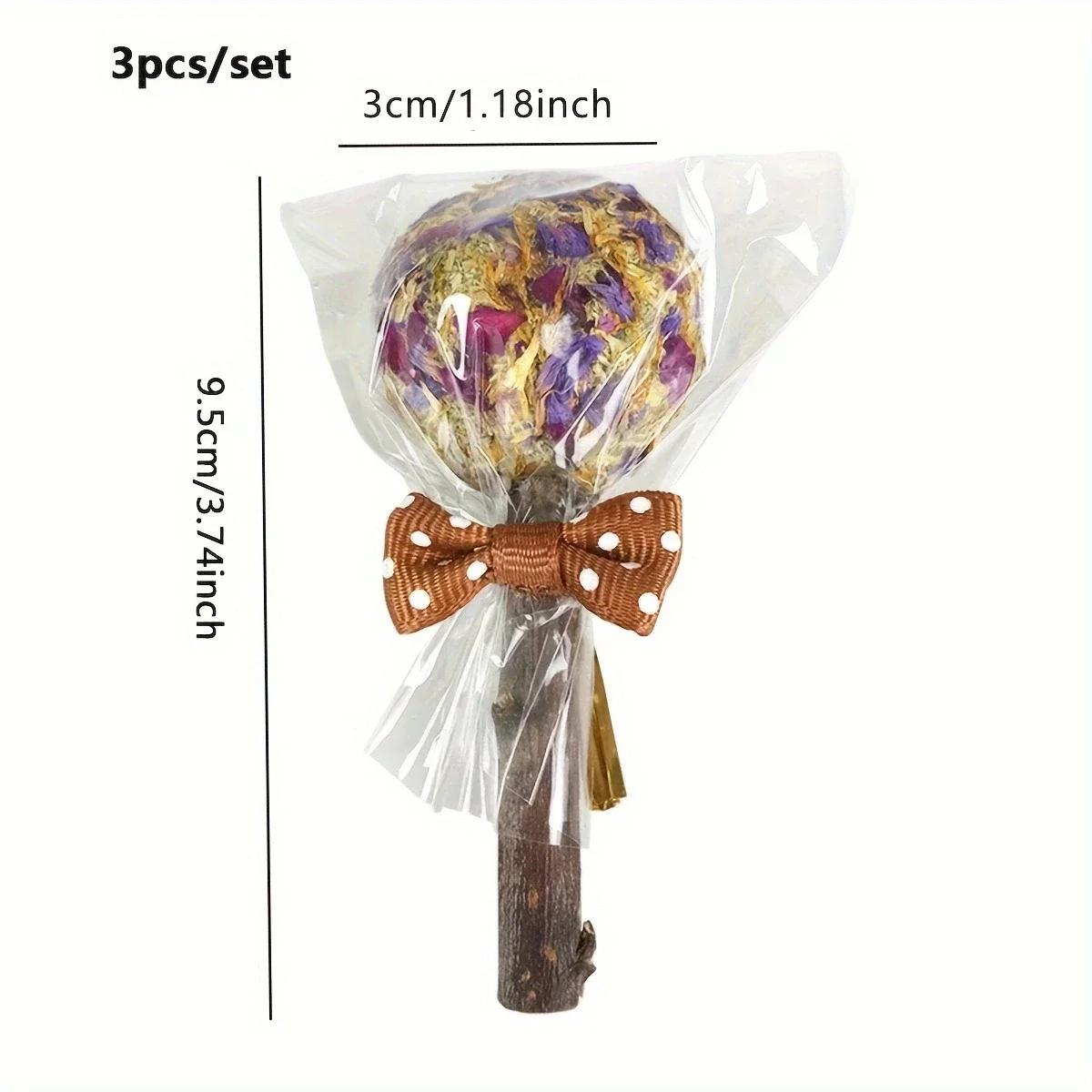 

3 шт. Леденец жевательная игрушка для кроликов - Конфеты для стачивания зубов Лепестки Зубы Морская свинка Яблоневые ветки Грызение Дерево Стачивание зубов Лакомства