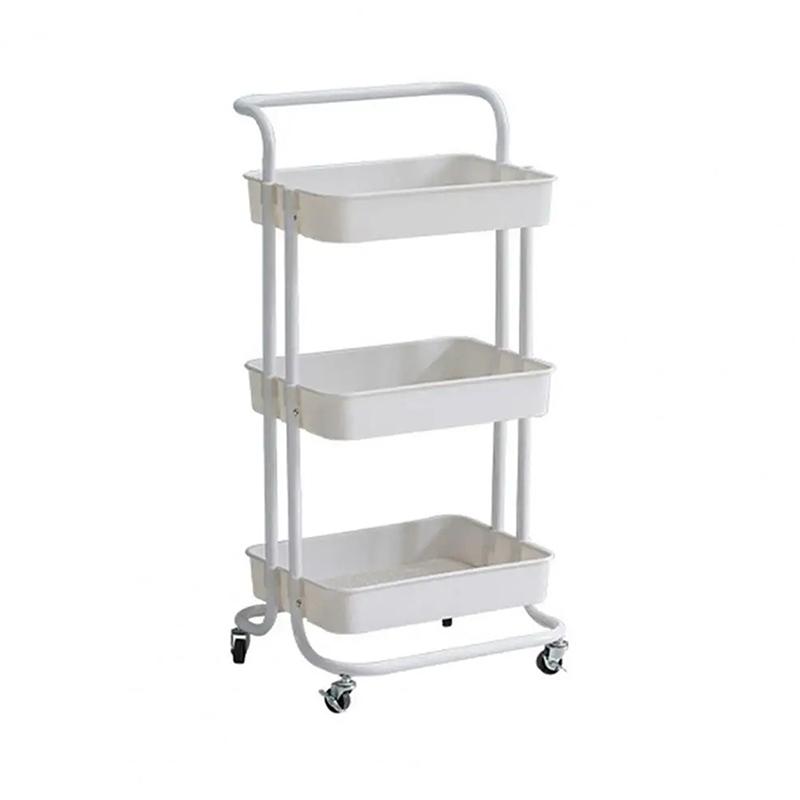 Rolling Cart With 4 Wheels Large Capacity Strong Load-Bearing Rolling Storage Cart With Handle Multifunctional Storage Shelves