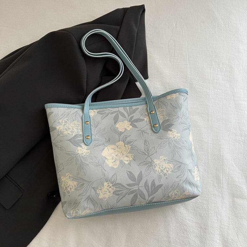 

Summer butterfly shoulder bag trendy niche design sense simple versatile large capacity tote bag синий