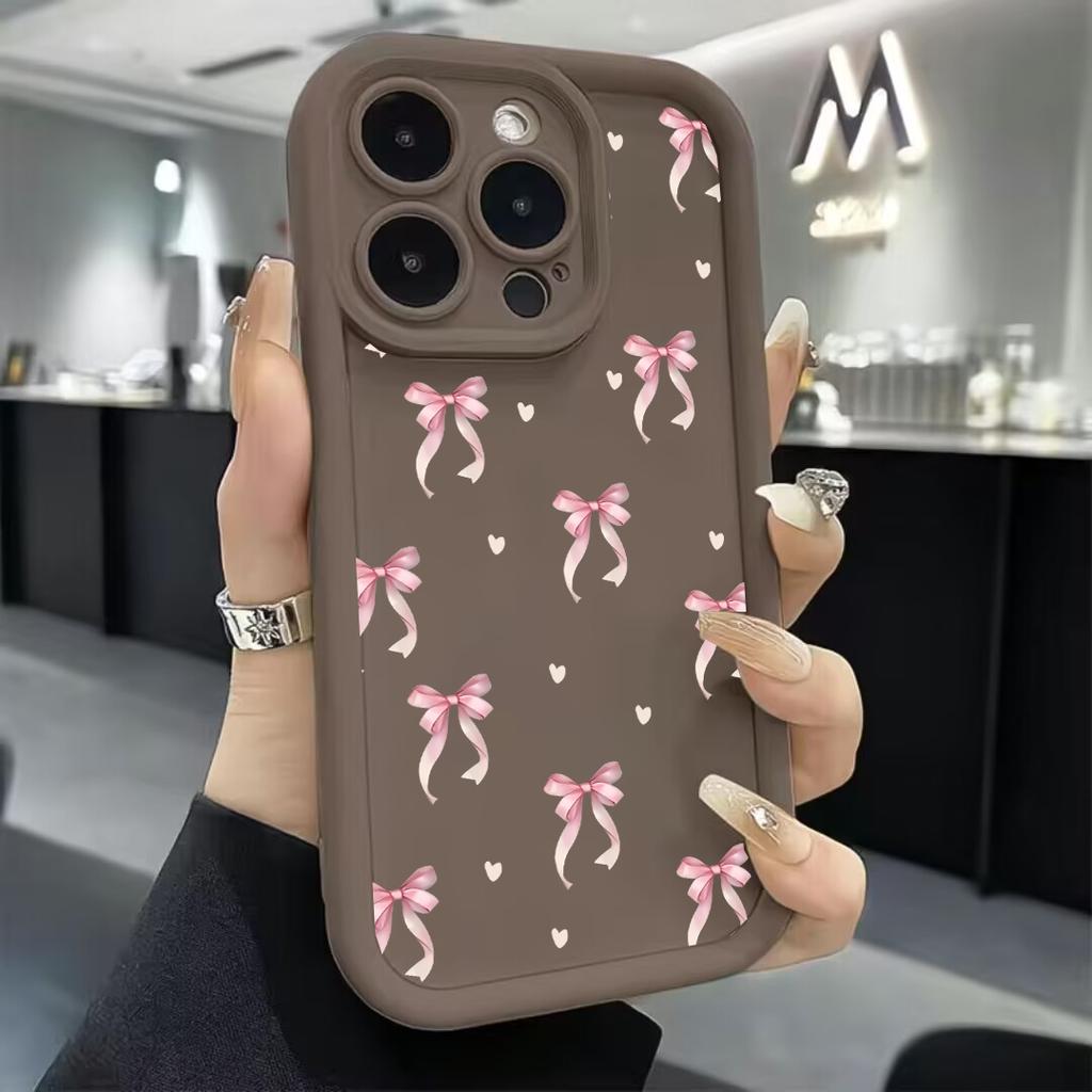 Phone Case For Samsung Galaxy S26 Ultra S25 S23 S24 S21 Plus S25 FE Note 20Ultra Bow Tie Cover Silicone Armor