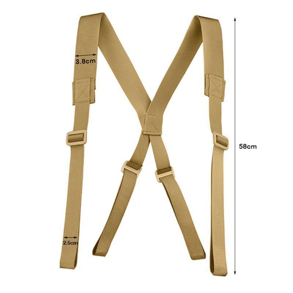 Durable Nylon Duty Belt Solid Color Y-Shape Tool Belt Suspender Adjustable Multifunction Harness