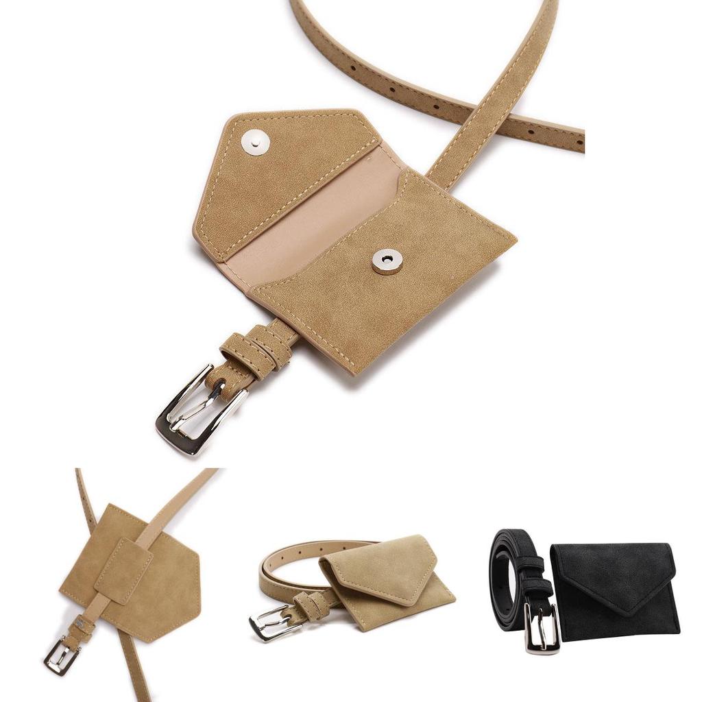Womens Suede Waist Purse With Solid Color Design For Modern And Chic Street Style