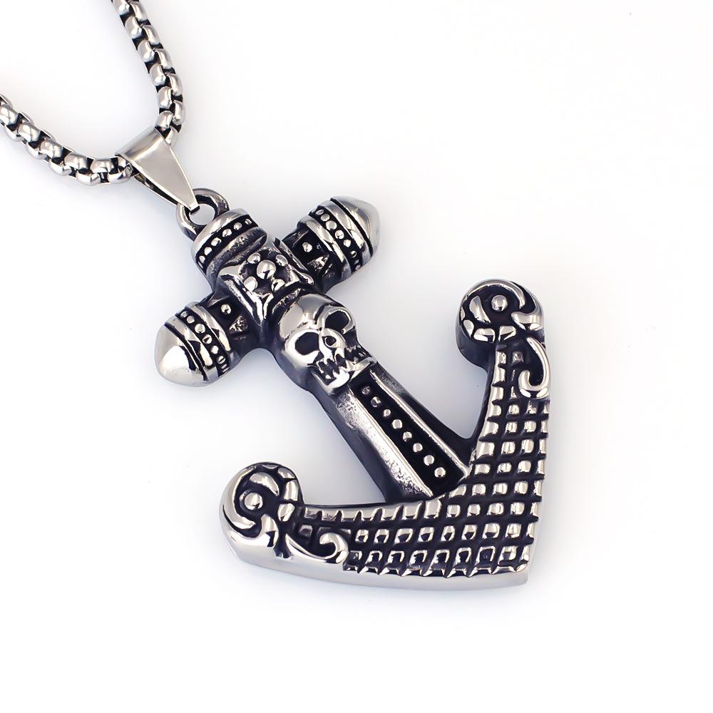 Viking Dragon Pattern Stainless Steel Necklace Bold Retro Fashion Jewelry