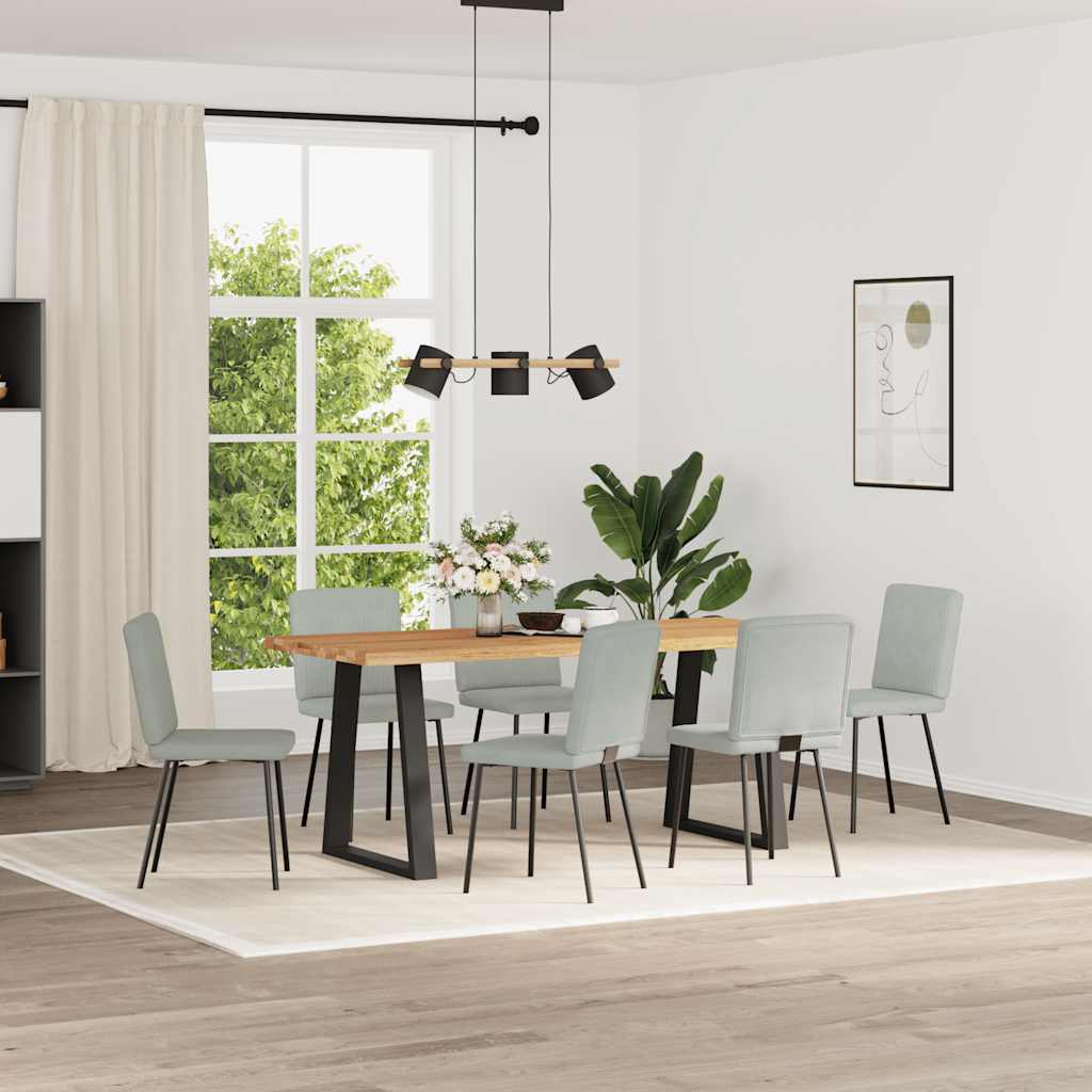 Dining Chairs 6 Pcs Light Grey Velvet