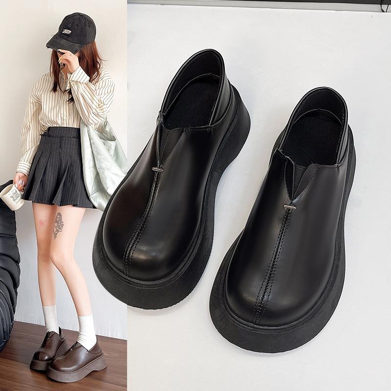 Muffin Platform Women's Small Leather Shoes Women's New Spring Versatile Fashion Small Leather Shoes