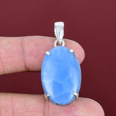Owyhee Blue Opal Pendant 925 Sterling Silver Pendant Gemstone Jewelry Unique Pendant Healing Stone Pendant Engagement Gifts Handmade Jewelry
