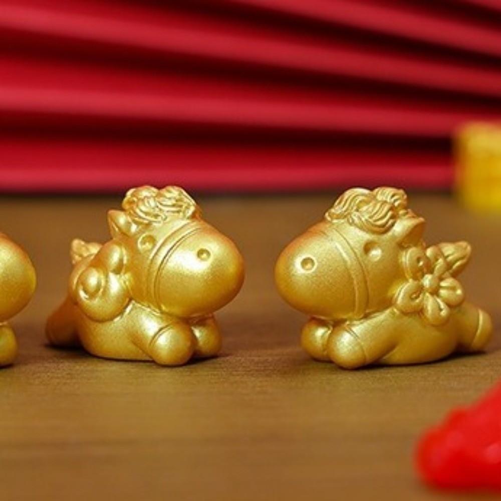 Resin Material Zodiac Horse Decorations DIY Decorations Golden Horse Ornament  Home Decor