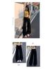 Women's Khaki Wide-Leg High-Waisted Slimming Floor-Length Jeans - 2025 Autumn/Winter Collection