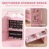 Kids Dressing Table, 3-in-1 Kids Vanity Set with Stool, Pink